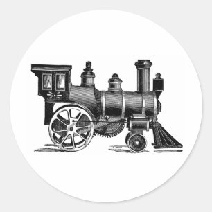 Vintage Train Classic Round Sticker