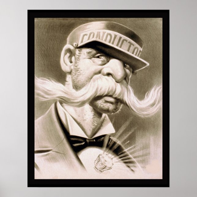 Vintage Train Conductor Poster (Front)
