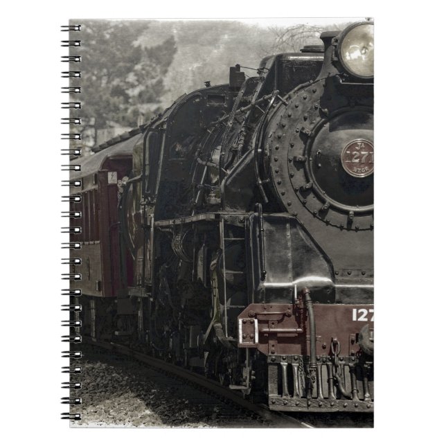 Vintage train decor design notebook (Front)