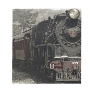 Vintage train decor design notepad