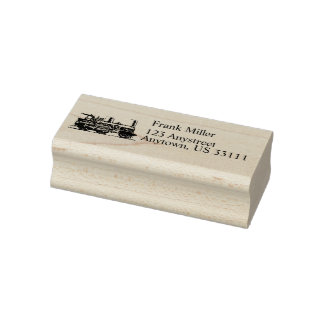 Vintage Train Engine Address Rubber Stamp