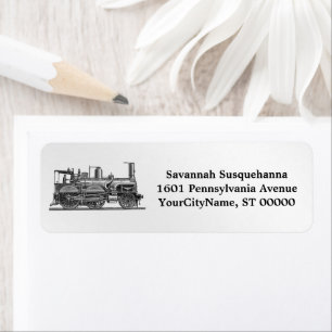 Vintage Train Engine Return Address