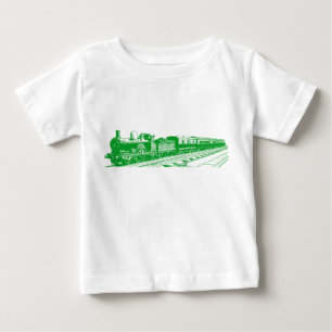 Vintage Train - Grass Green Baby T-Shirt