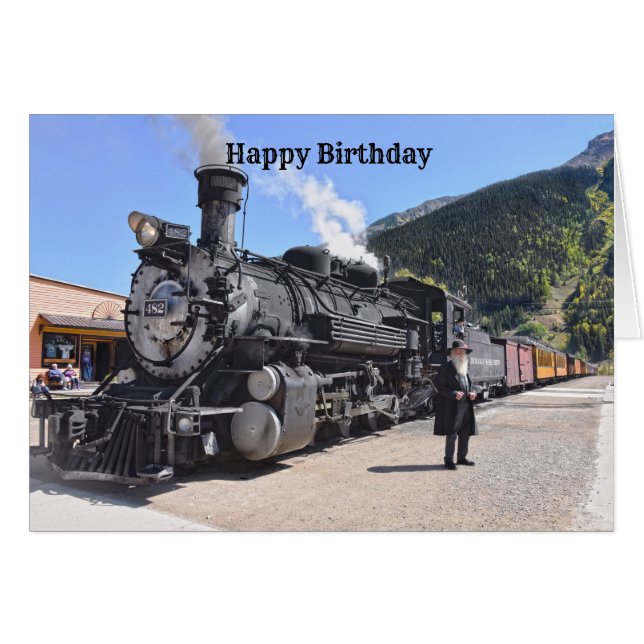 Vintage Train, Happy Birthday, Old Timer! (Front Horizontal)