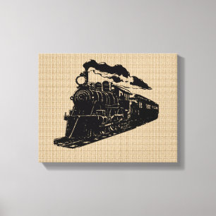 Vintage Train on Canvas