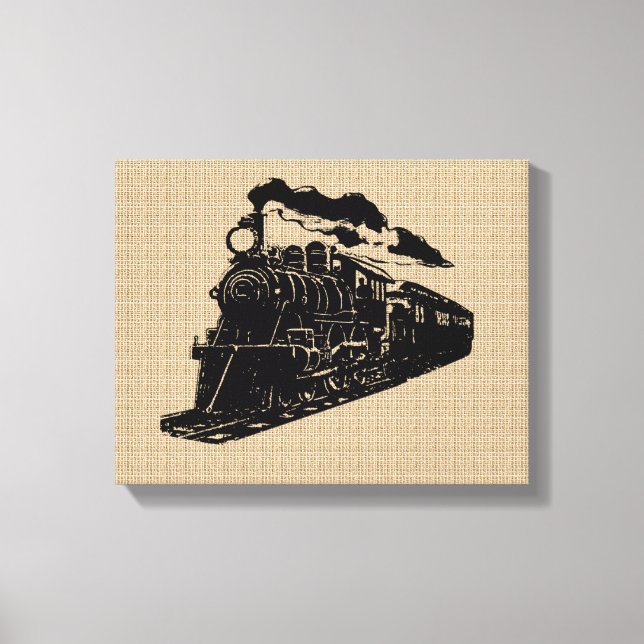 Vintage Train on Canvas Print (Front)
