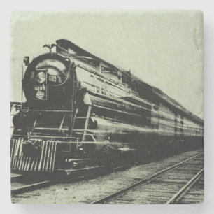 Vintage Train Photo in Motion with Blur Stone Coaster