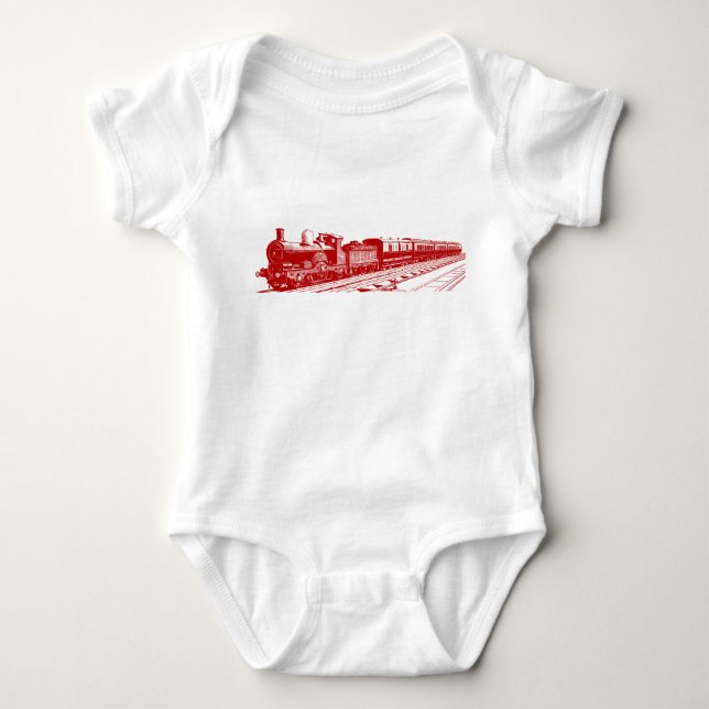 Vintage Train - Ruby Baby Bodysuit (Front)