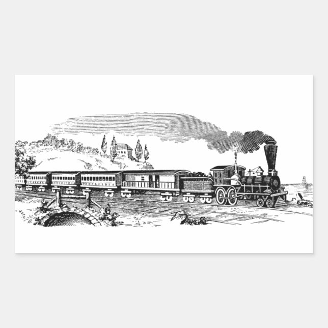 vintage Train sketch Sticker (Front)