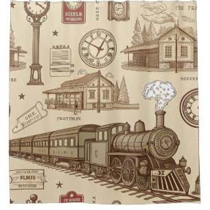 Vintage Train Station Pattern (1)