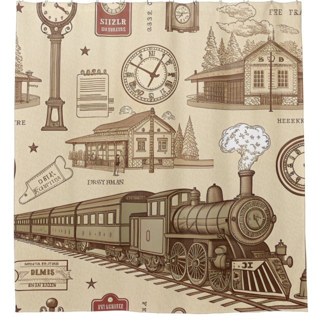 Vintage Train Station Pattern (1) (Front)