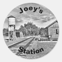 Vintage Train Station With Customizable Text