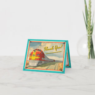 Vintage Train Thank you card