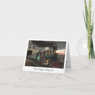 Vintage Train   The Night Express Thank You Card