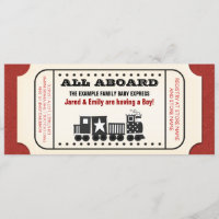 Vintage Train Ticket Baby Shower