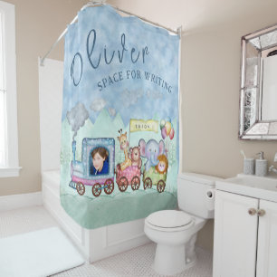 Vintage Train Transport Birthday Watercolor photo