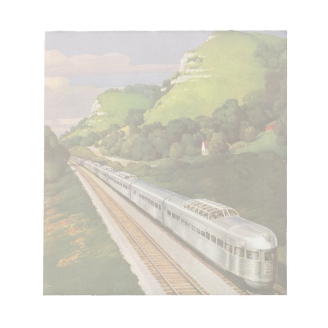 Vintage Train Vacation, Locomotive in Country Notepad (Front)
