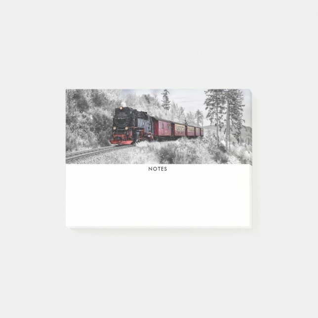 Vintage Train Winter Christmas Scene Post-it Notes (Front)