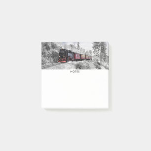 Vintage Train Winter Christmas Scene Post-it Notes