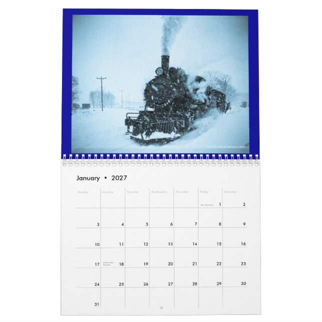 Vintage Trains Calendar (Jan 2027)