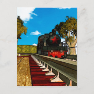 Vintage Trains Illustrated Series Postcard