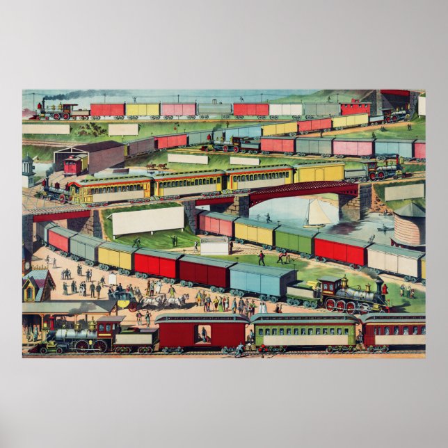 Vintage Trains Poster (Front)