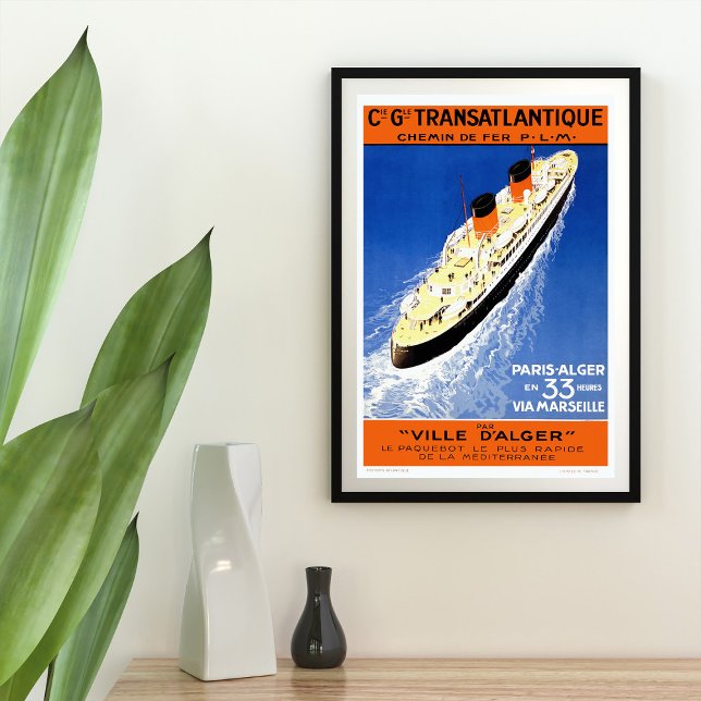 Vintage Transatlantic Cruise Ship Poster (Creator Uploaded)