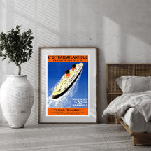 Vintage Transatlantic Cruise Ship Poster