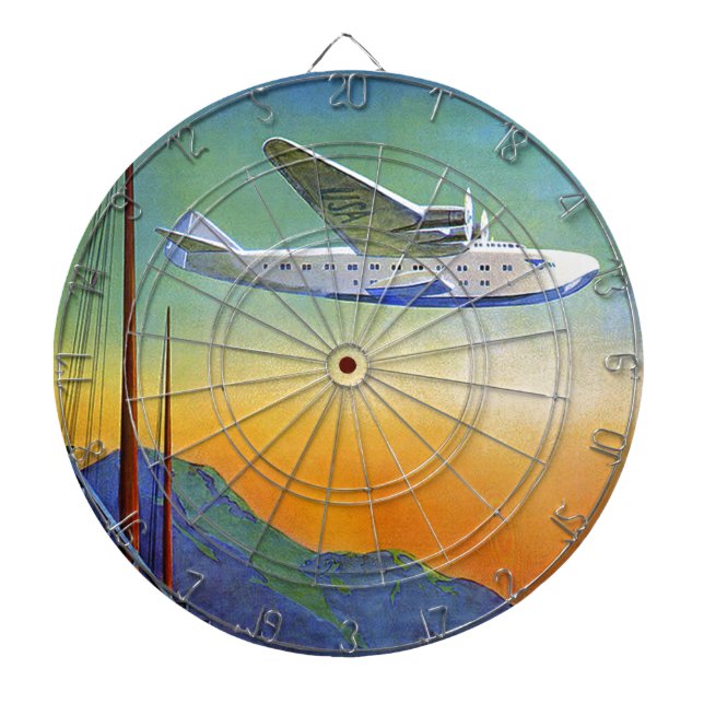 Vintage Transpacific Travel Dartboard (Front)
