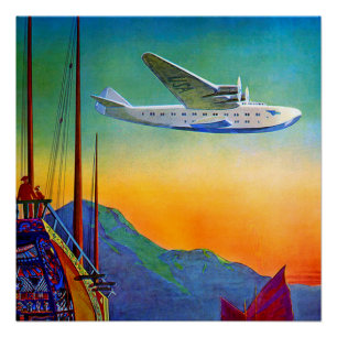 Vintage Transpacifique Voyage de vol Poster parfai