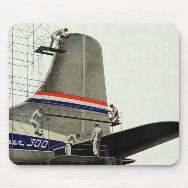 Vintage Transportation, Airplane Maintenance Mouse Pad (Front)