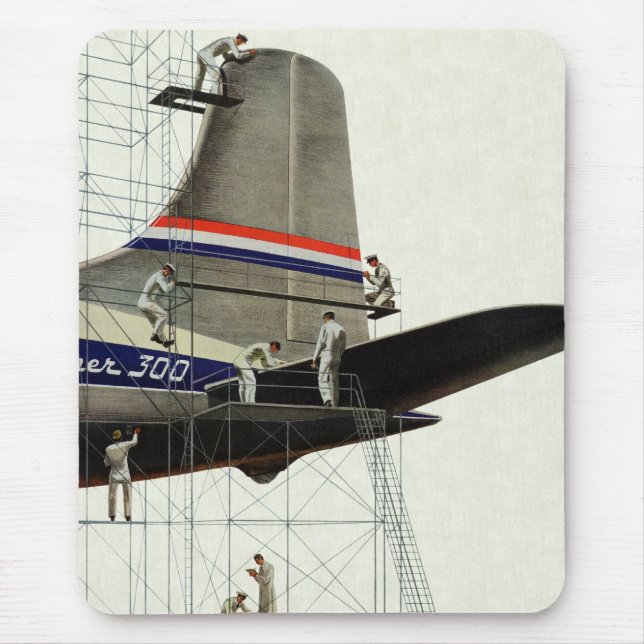 Vintage Transportation, Airplane Maintenance Mouse Pad (Front)