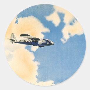 Vintage Transportation, Albatross Airplane Classic Round Sticker