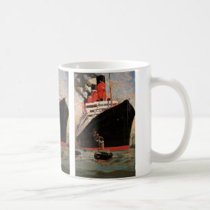 Vintage Transportation, Cruise Ship Harbour Tugboa Coffee Mug