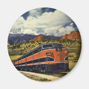Vintage Transportation in American West, Train 158 Magnet