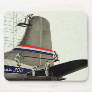 Vintage Transportation, Maintenance for Airplanes Mouse Pad