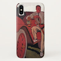 Vintage Transportation Men Antique Convertible Car