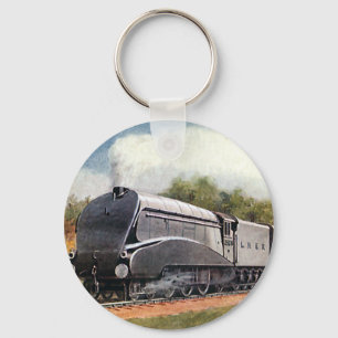 Vintage Transportation, Modern Silver Bullet Train Keychain