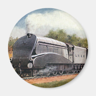 Vintage Transportation, Modern Silver Bullet Train Magnet