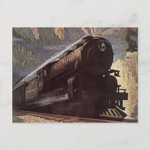 Vintage Transportation, Mountain Train Travel Postcard