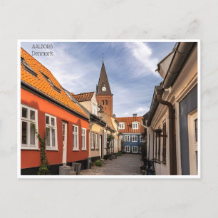 vintage travel Aalborg Denmark city tourism Postcard