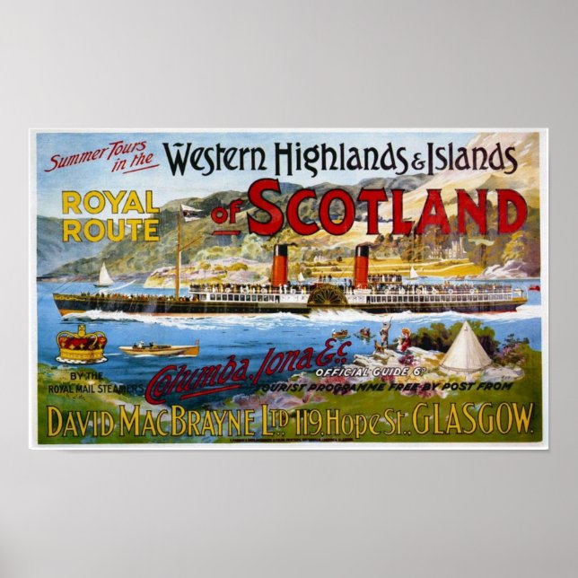Vintage Travel Advert For Scotland 1890's Poster (Front)