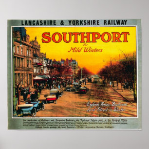 Vintage Travel Advert /Southport England 1900's Poster