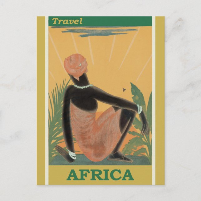 Vintage Travel Africa Retro Tourism Postcard (Front)