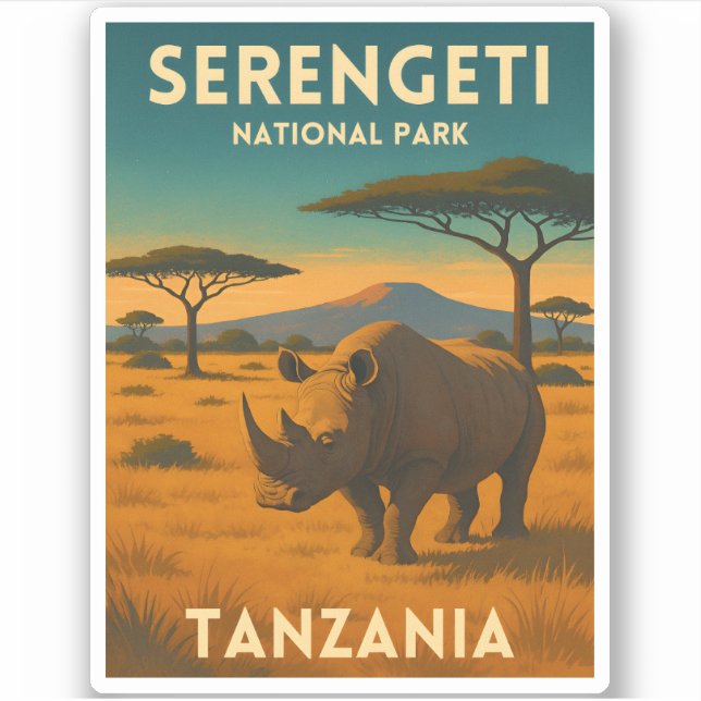 Vintage Travel Africa Serengeti National Park (Front)