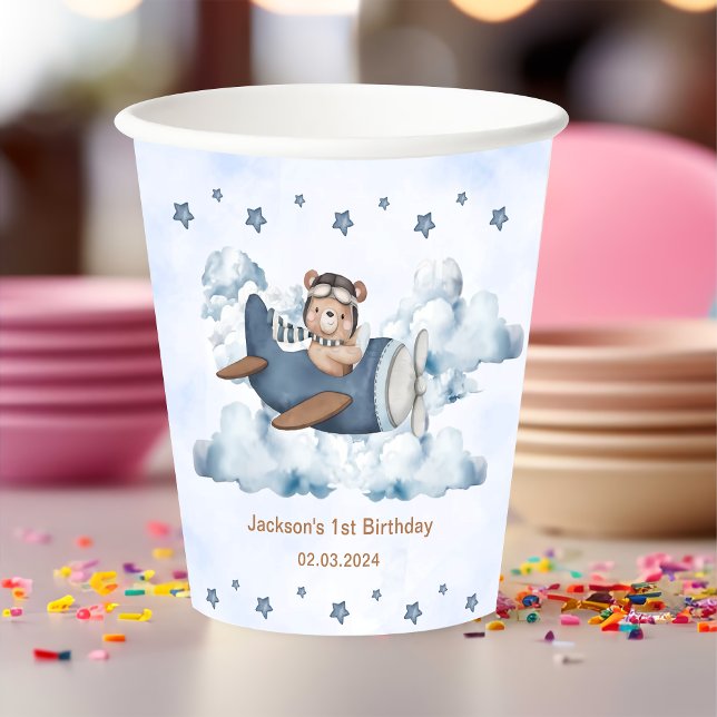Vintage Travel Airplane Birthday Party  Paper Cups (Creator Uploaded)