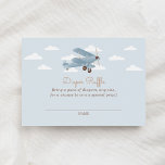 Vintage Travel Airplane Diaper Raffle Ticket Enclosure Card<br><div class="desc">Encourage your baby shower guests to bring a pack of diapers for your little one with this Diaper Raffle ticket invitation insert,  featuring a vintage biplane with neutral details.</div>