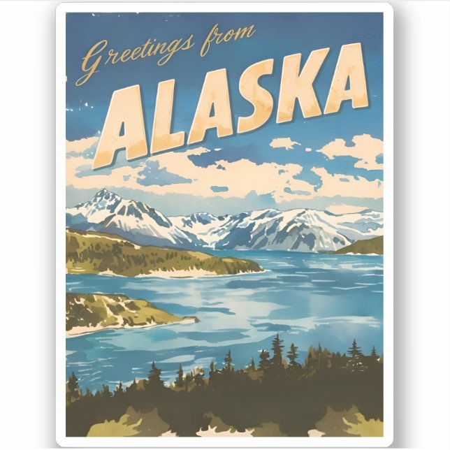 Vintage Travel Alaska Nature Landscape Retro  (Front)