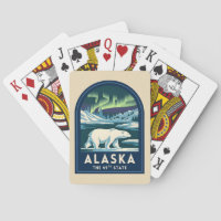 Vintage Travel Alaska Northern Lights Polar Bear