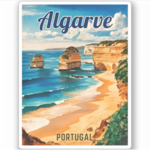 Vintage Travel Algarve Portugal Coastal Seaside